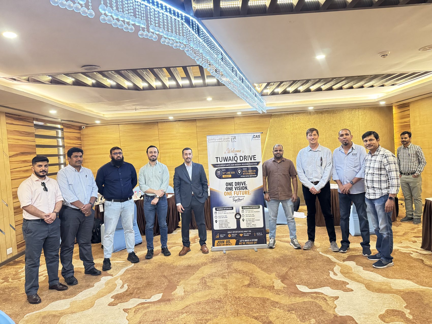 Recruitment campaign team at a hiring drive