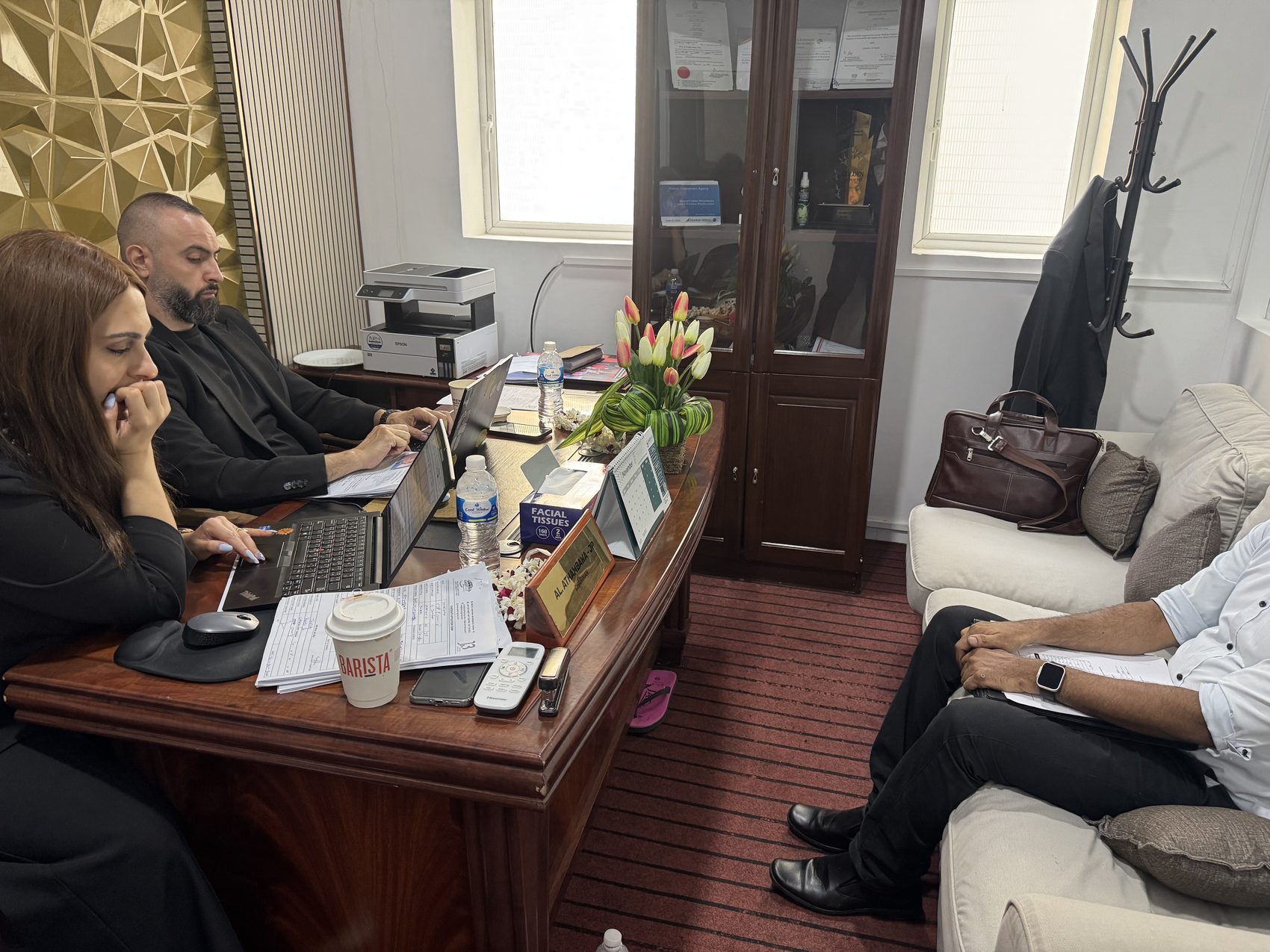 Client office meeting