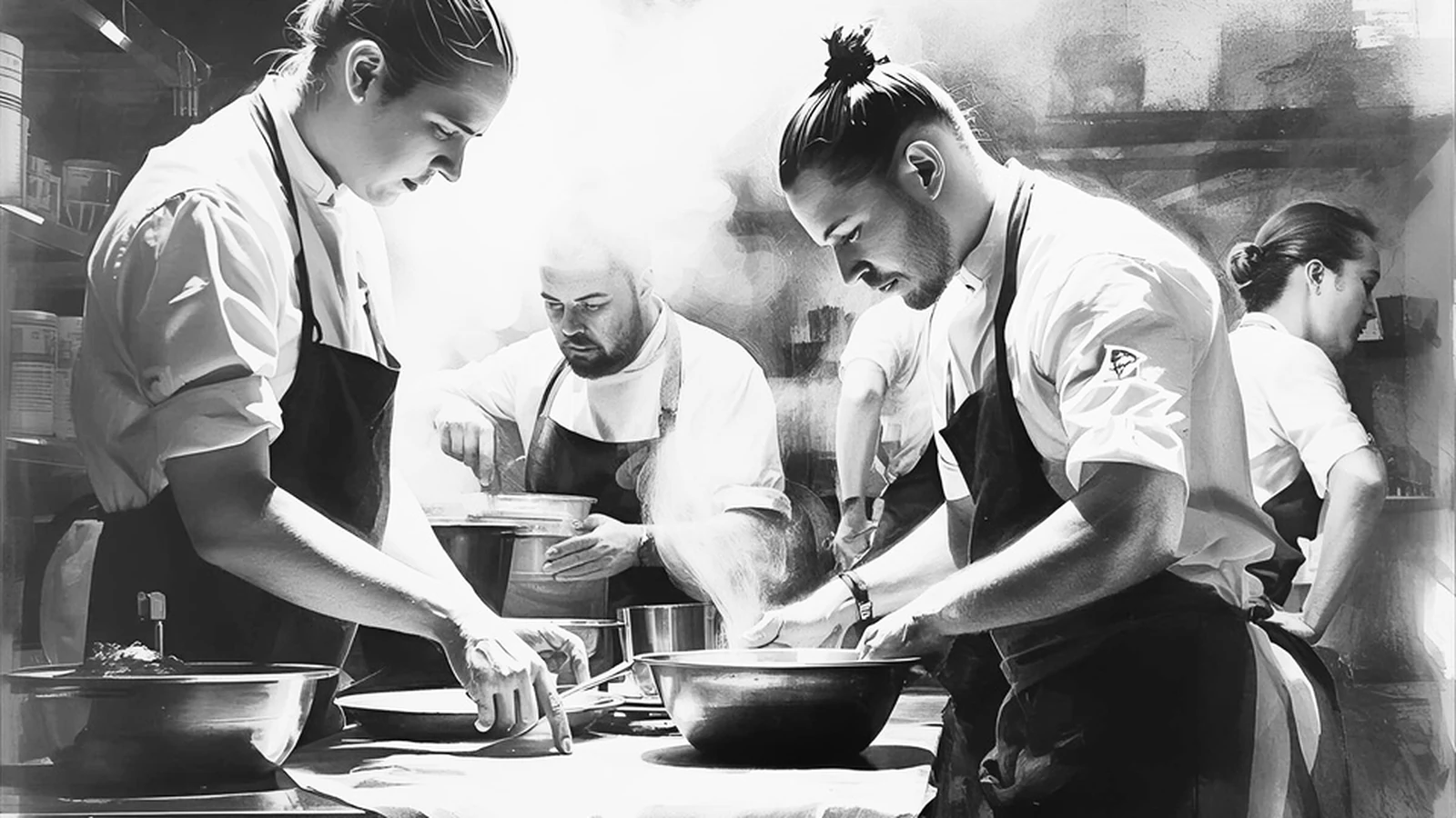 Hospitality culinary team at work